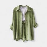 Dvispalvis Vasaros Komplektas Topas ir Šortai