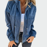 Aksominio tekstūros švarkas su raukšlėmis