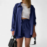 Dvispalvis Vasaros Komplektas Topas ir Šortai