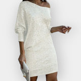 Vakarinė Suknelė su Pailgintais Blizgučiais