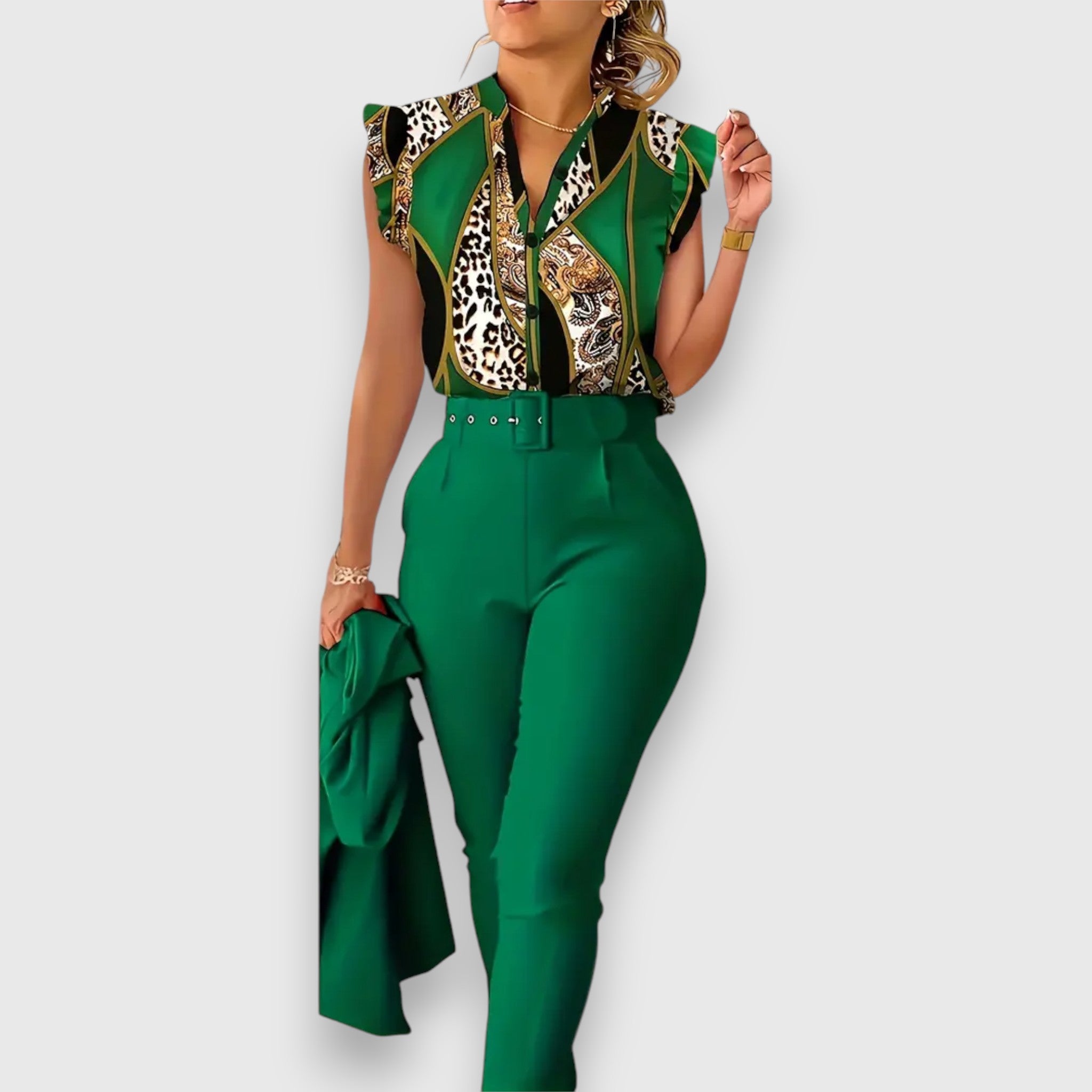 Dvišalės komplektas su moderniu leopardų raštu