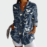 Stilinga palaidinė su gėlių raštu