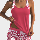 Patogus Dviejų Dalių Maudymosi Kostiumėlis su Gėlių Raštu