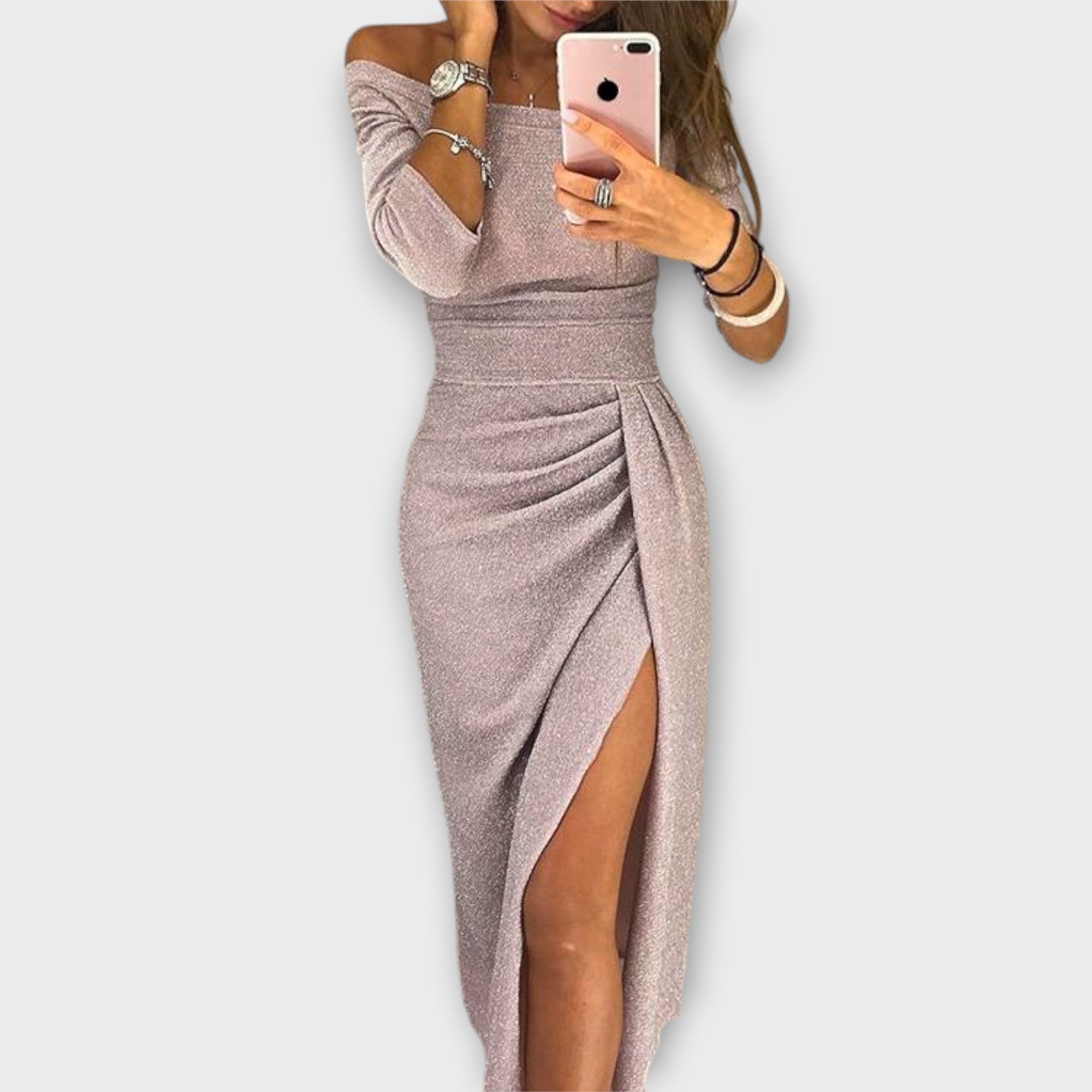 Lena - Elegantiška suknelė be pečių