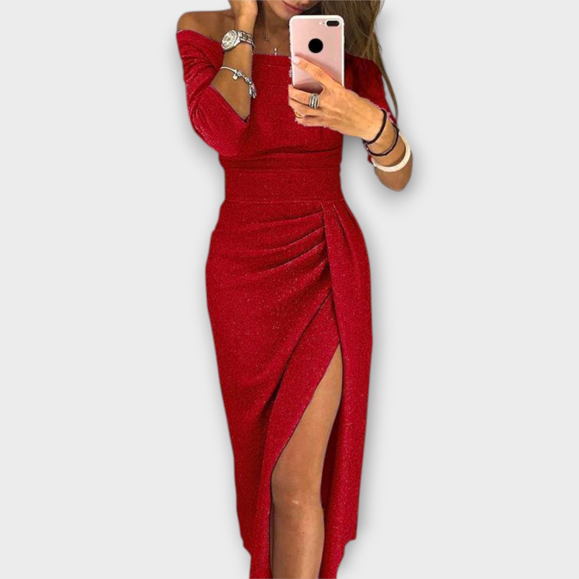 Lena - Elegantiška suknelė be pečių