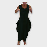 Lengvas suknelė su modernia siluetu ir kišenėmis