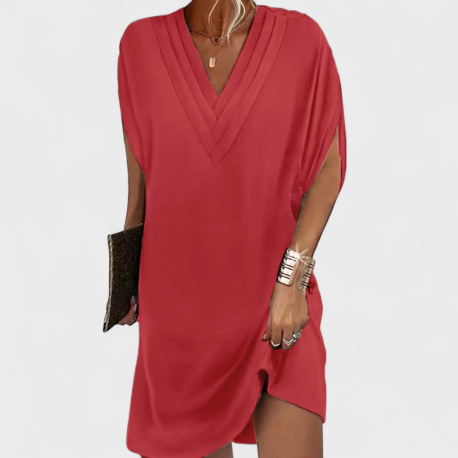 Helena - Elegantiška Suknelė su Atviromis Rankovėmis