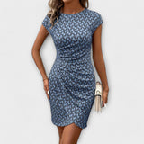 Patrícia - Trumpa Rankovė Tulipų Suknelė