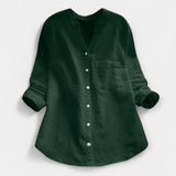 Patogus Lino ir Medvilnės Marškinys