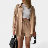 Dvispalvis Vasaros Komplektas Topas ir Šortai