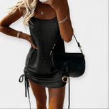 Be rankovių megztinis su diržu