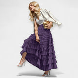 Elegantiška Tūrinė Sijonas su Tiulio Dekoratyvine Detale