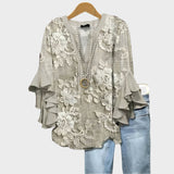 Marškiniai su Vintage Gėlių Raštu