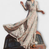 Ilga suknelė švelnaus bohemiško stiliaus