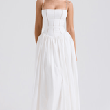 Maxi Suknelė su Plonomis Petnešomis ir Gėlių Raštu