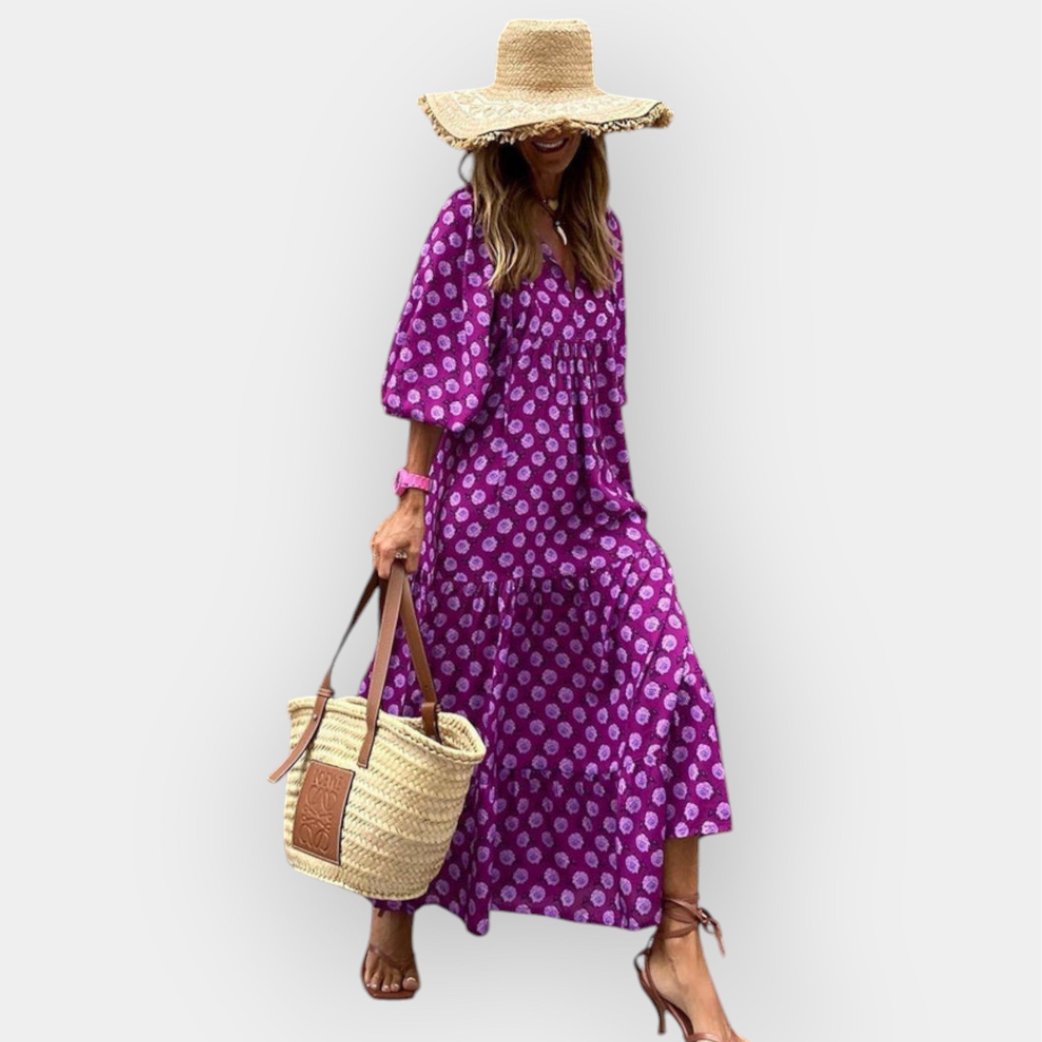 Gėlių Dizaino Suknelė