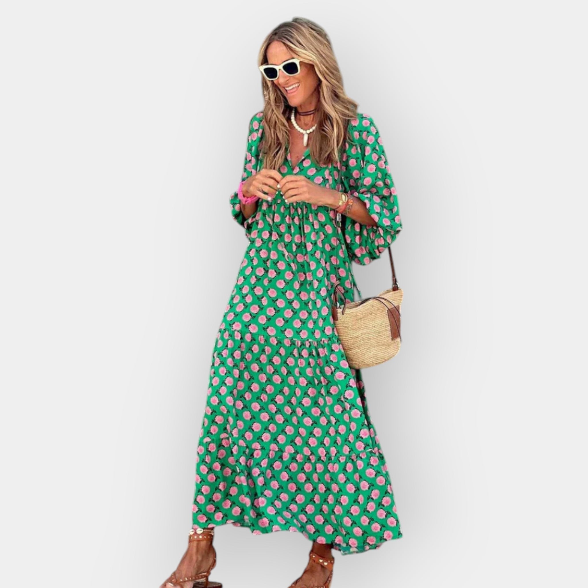 Gėlių Dizaino Suknelė