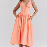 Midi Suknelė Romantiškų Gėlių