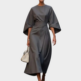 Šikagos Minimalistinis Suknelė su Diržu ir Platomis Rankovėmis
