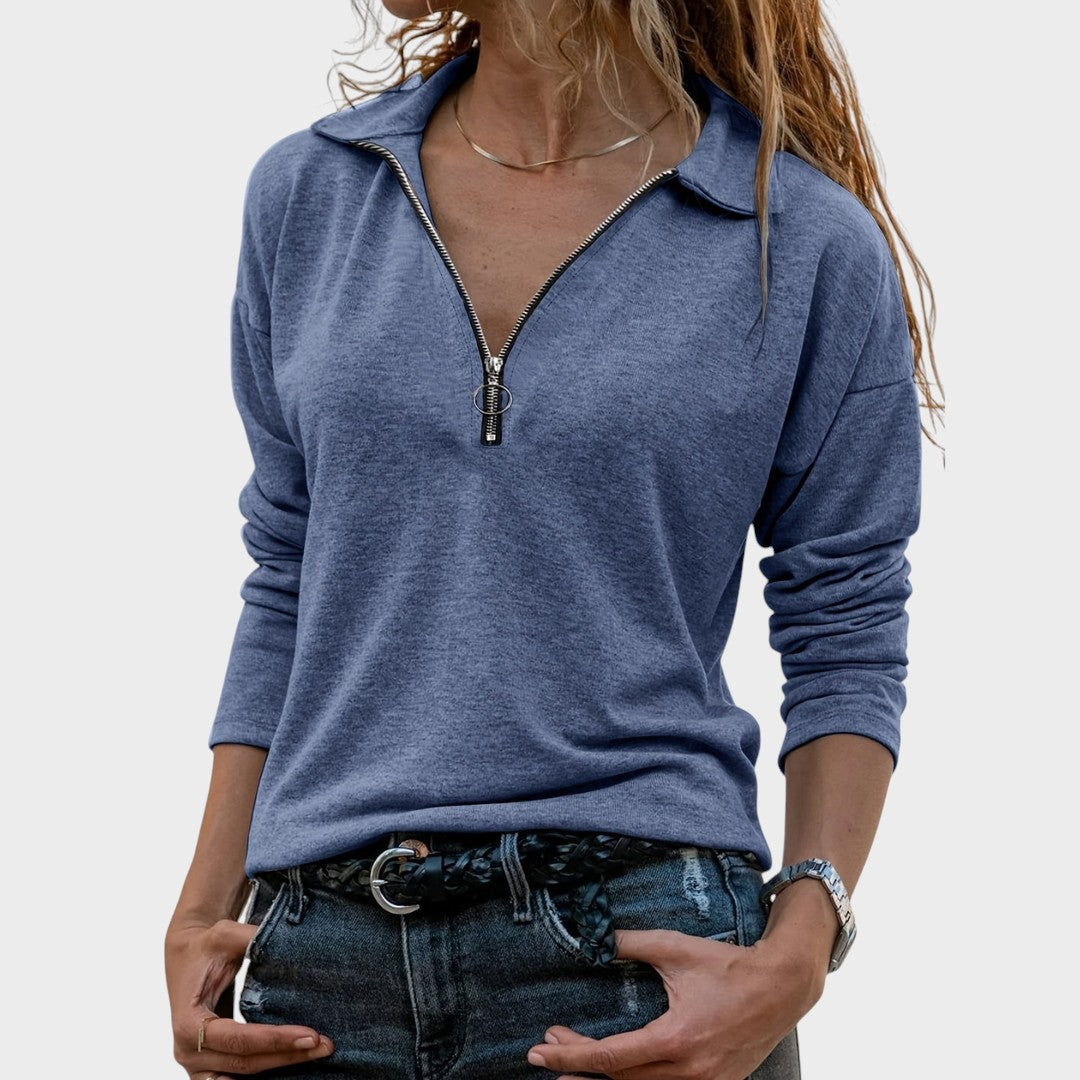 Monika - Moteriški Pusiau Užtraukiami Megztiniai