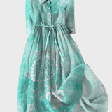 Turkio spalvos su jūros vėžlio raštu suknelė