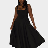 Laiko Patvarus Oro Midi Suknelė su Išskirtine Linija ir Natūralia Judesių