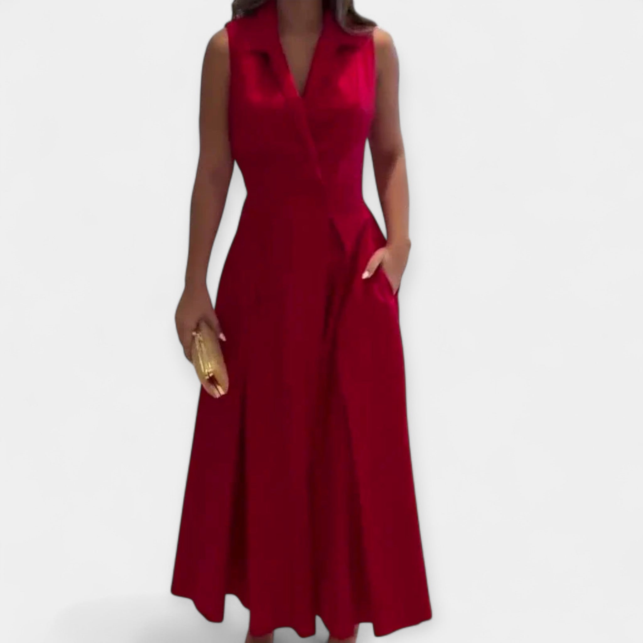 Midi Suknelė su Apykakle