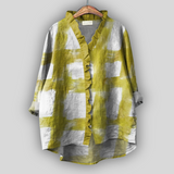 Lininė bliusonė su volanais