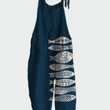 Retro jumpsuit su gėlių raštu – Elegantiškas stilius ir patogumas