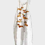 Retro gėlių jumpsuit