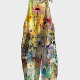 Retro gėlių jumpsuit