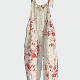 Retro gėlių jumpsuit