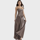 Petronėlė | Juoda nėriniuota žavinga ilga suknelė