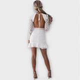 Bianca - Boho stiliaus trumpa suknelė