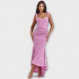 Ilgas Suknelė su Elegantišku ir Išskirtiniu Korsetu