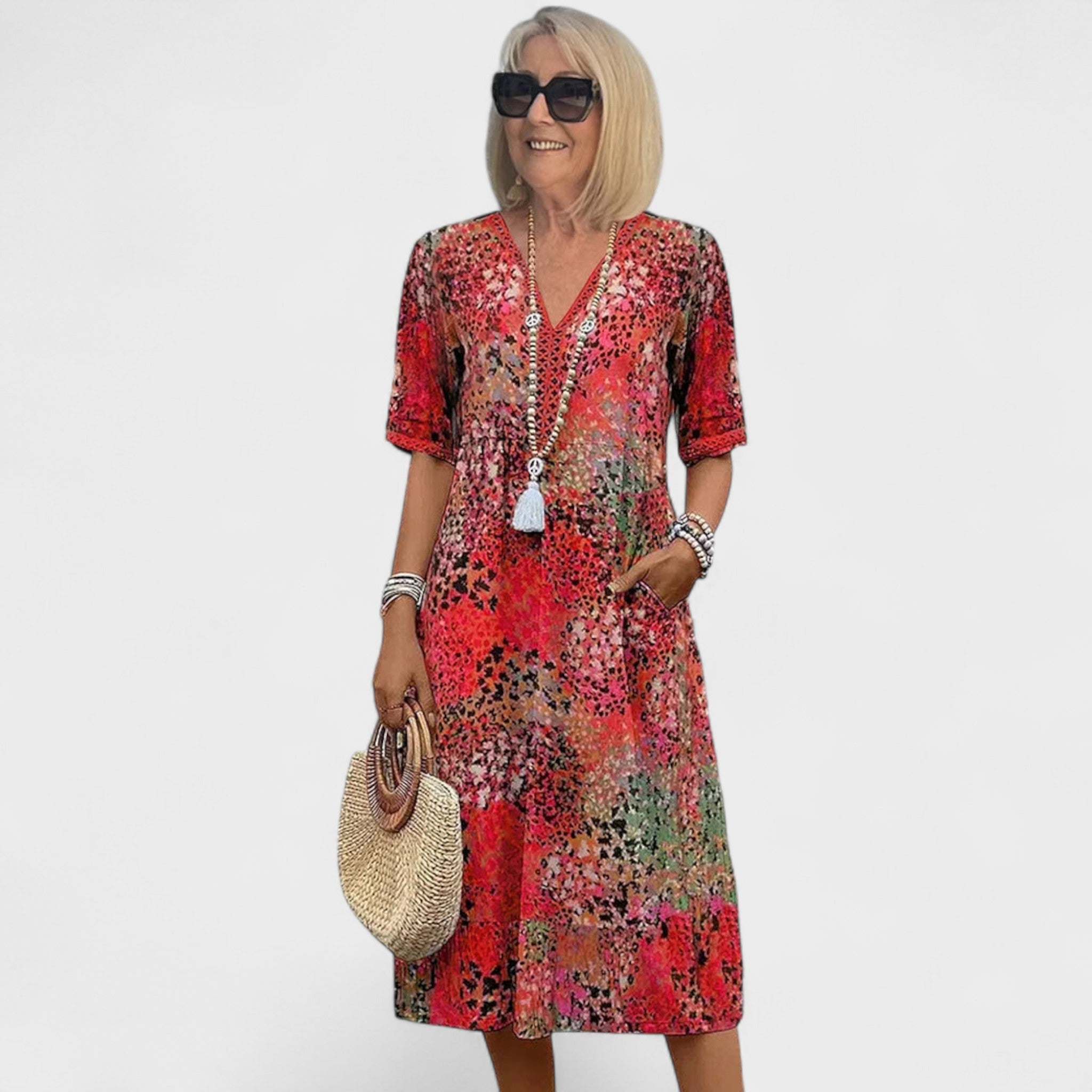 Sigita- Ryški Vidutinio Ilgio Suknelė