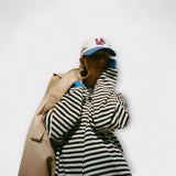 Merga - Dryžuotas Oversize Megztinis