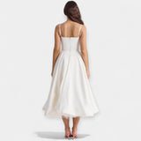 Midi Suknelė su Tiuliu ir Stiliumi