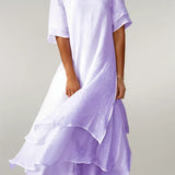 Maja Suknelė su Elegantiškais Volanais