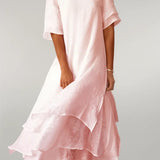 Maja Suknelė su Elegantiškais Volanais