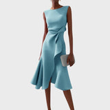 Rūta | Raukta asimetriška midi suknelė