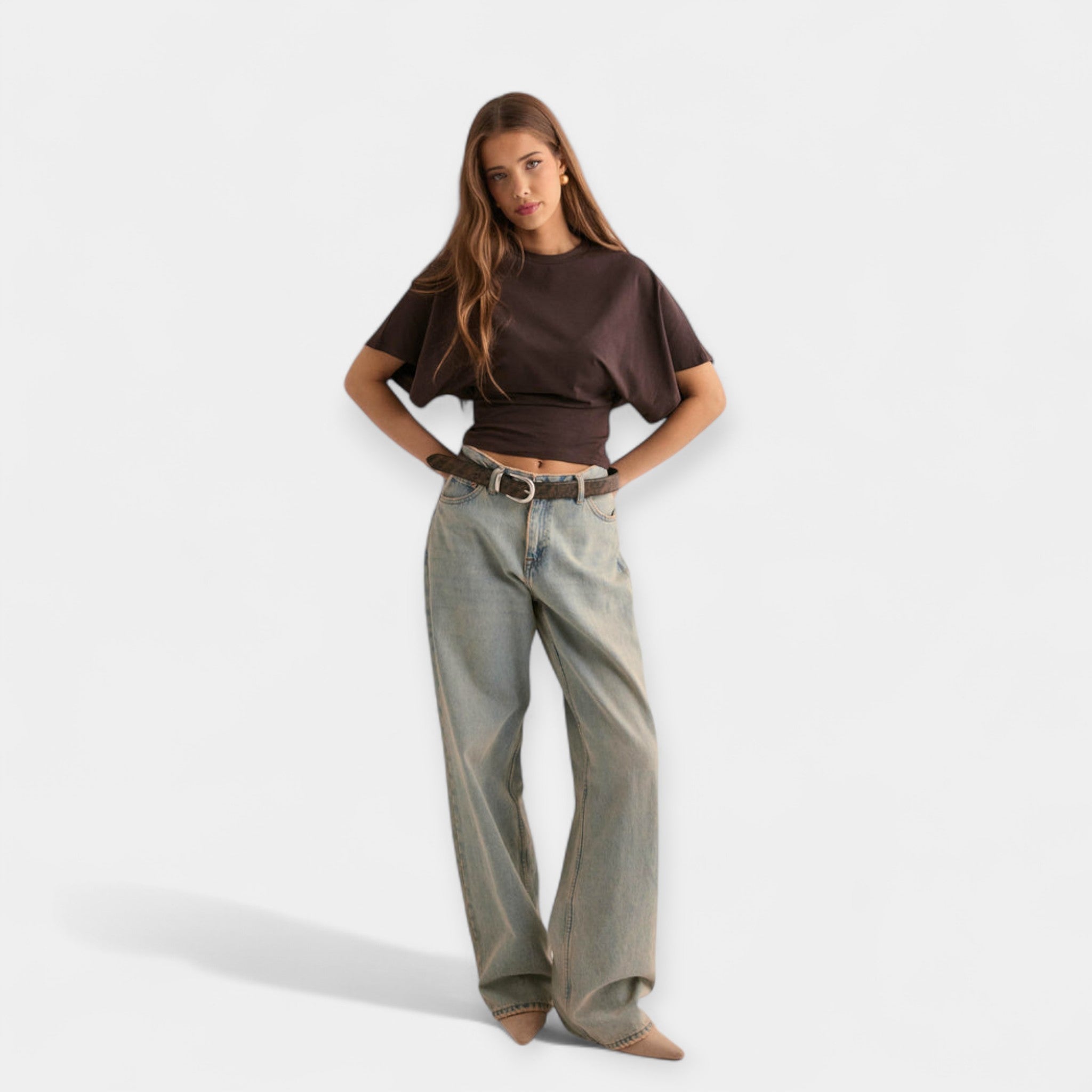 Marškiniai su Patogiais Platiais Rankovėmis