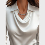 Lytėjimas | Elegantiška balta satino palaidinė