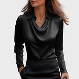 Lytėjimas | Elegantiška balta satino palaidinė