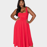 Laiko Patvarus Oro Midi Suknelė su Išskirtine Linija ir Natūralia Judesių