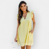 Vasaros Suknelė su Paslėptu Šortuku ir Kišenėmis