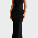 Satinis Suknelė su Atvira Nugarine